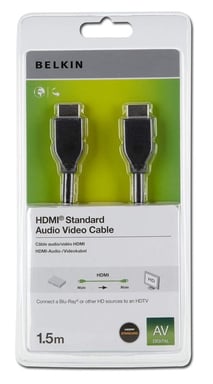 Belkin HDMI 1.4 1.5m câble HDMI 1,5 m HDMI Type A (Standard) Noir
