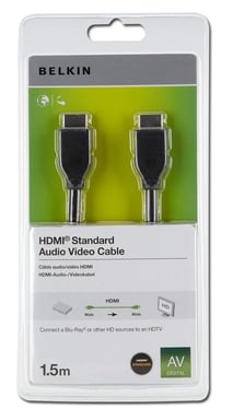 Belkin HDMI 1.4 Cable HDMI de 1,5 m HDMI tipo A (estándar) Negro