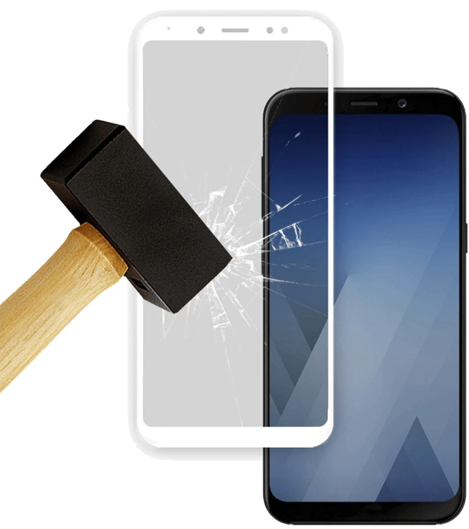 Film verre trempé 4D Blanc compatible Samsung Galaxy A8 Plus 2018