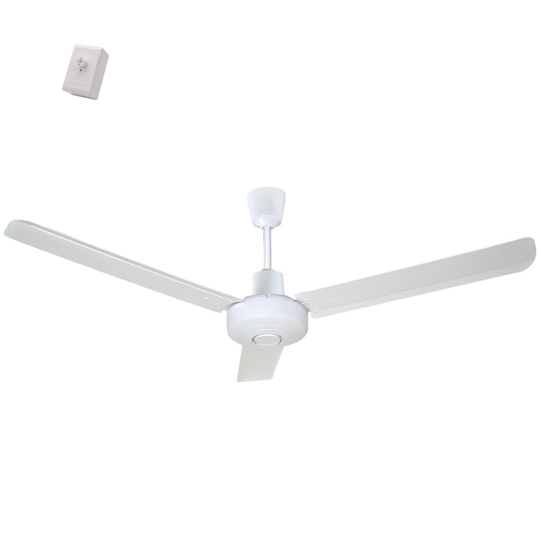 Fanelite Ventilateur de plafond 142 cm SEM56ALU Moteur AC Variateur mural à encastrer ou pose en saillie 3 pales Neuf