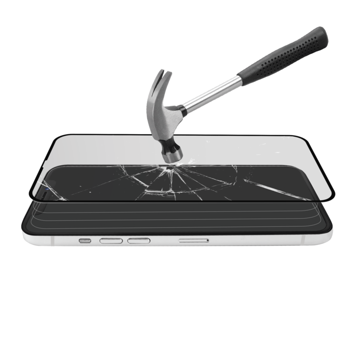 Protection d'écran antibactérienne en verre trempé ultra-résistant à bords incurvés pour Apple iPhone XS Max/11 Pro Max, Noir