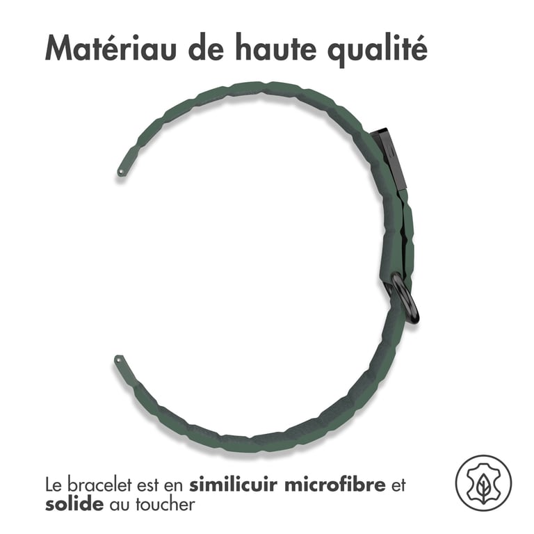 imoshion Bracelet en cuir magnétique - Connexion universelle 22 mm - Vert - Neuf