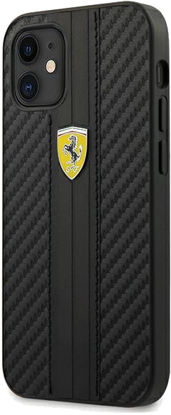 Étui Ferrari pour iPhone 12 mini 5.4 Noir On Track PU Carbon