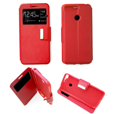Etui Folio compatible Rouge Huawei Honor 7A