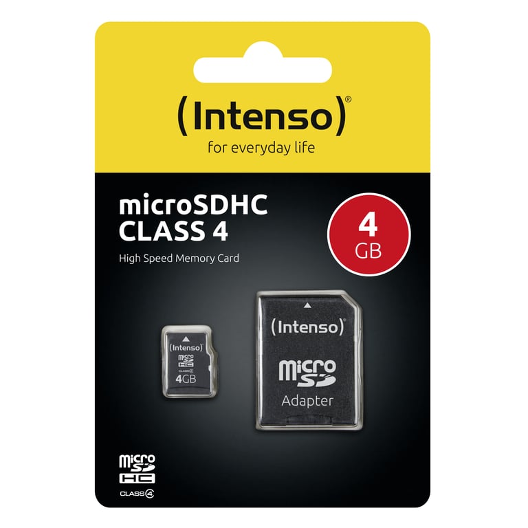 Intenso Carte mémoire flash adaptateur microSDHC SD inclus e 4 Go micro SDHC - vue 3