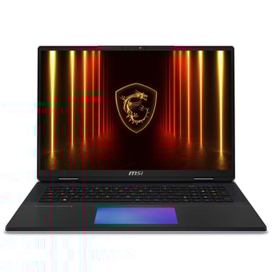 MSI Titan 18 HX AI A2XWJG NVIDIA GeForce R Intel Core Ultra 9 285HX Ordinateur portable 45,7 cm (18'') UHD+ 96 Go DDR5-SDRAM 6 To SSD NVIDIA GeForce RTX 5090 Wi-Fi 7 (802.11be) Windows 11 Pro Noir