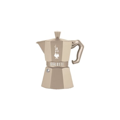Bialetti Moka Exclusive 0009077 Cafetière italienne 3 tasses Sable du Désert octogonale compatible induction