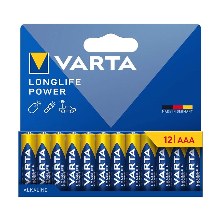 VARTA Piles AAA lot de 20 Longlife Power Alcalines 1 5V emballage recyclé à 90% adaptées aux jouets sans fil lampes de poche Made in Germany - vue 2