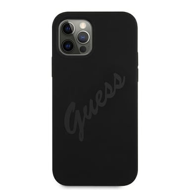 Custodia Guess per iPhone 12 Pro Max 6,7'' nero Script Vintage