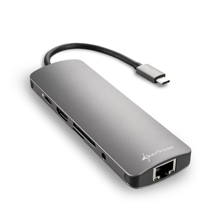 Sharkoon USB 3.0 Type C Combo Adapter carte et adaptateur d'interfaces HDMI RJ 45 USB 3.2 Gen 1 3.1 Gen 1 Neuf