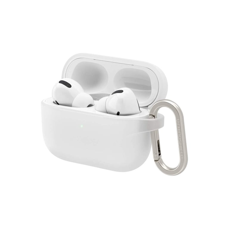 RhinoShield Coque avec Mousqueton Compatible avec Apple [AirPods Pro]  Protection de qualité Militaire Contre Les Chocs, résistante aux Rayures,  Chargement sans Fil - [Blanc, Set Standard] - RhinoShield