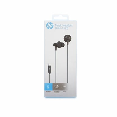 HP DHH-1126 Auriculares Alámbrico Dentro de oído Llamadas/Música USB Tipo C Negro