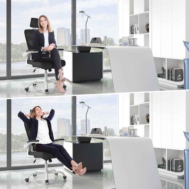 Chaise d'ordinateur pivotante avec fonction de basculement pour le bureau à domicile Neuf - vue 5