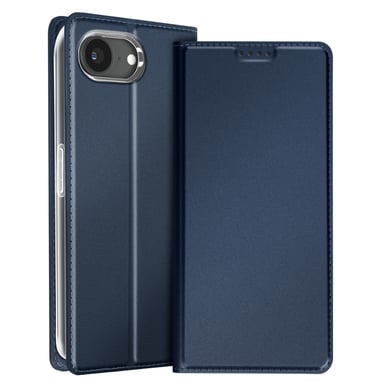 Dux Ducis Funda para iPhone 16e Efecto Satinado Porta tarjetas Soporte Vídeo Azul oscuro