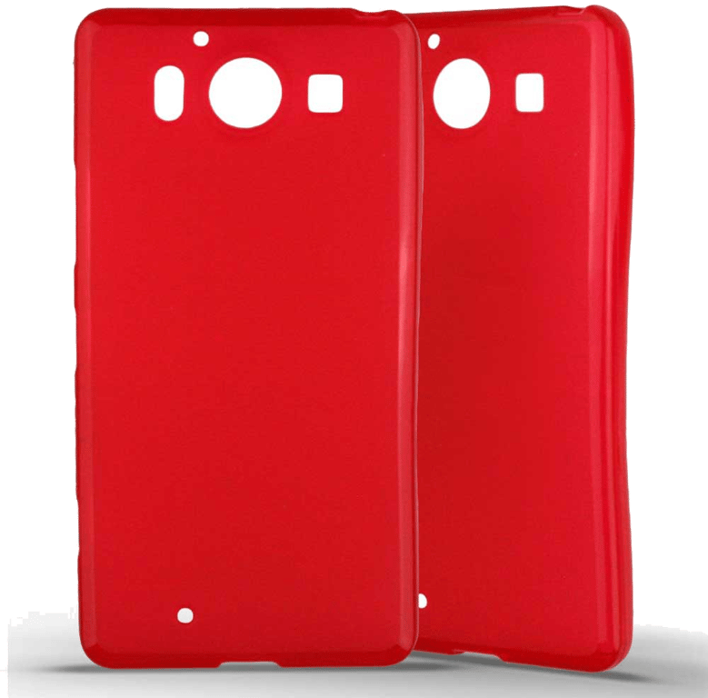 Coque silicone unie compatible Givré Rouge Nokia Lumia 950