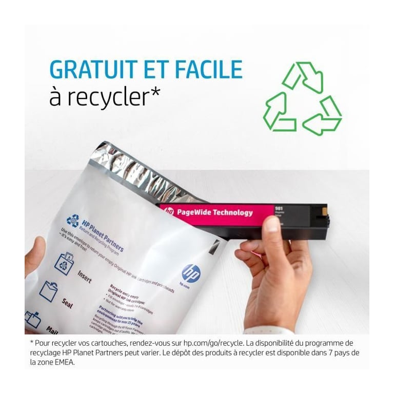 HP Cartouche dencre cyan PageWide grande capacité authentique F6T81AE pour HP PageWide Pro 452477552577 - vue 3