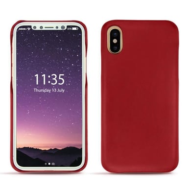 Coque cuir Apple iPhone Xs - Coque arrière - Rouge - Cuir lisse