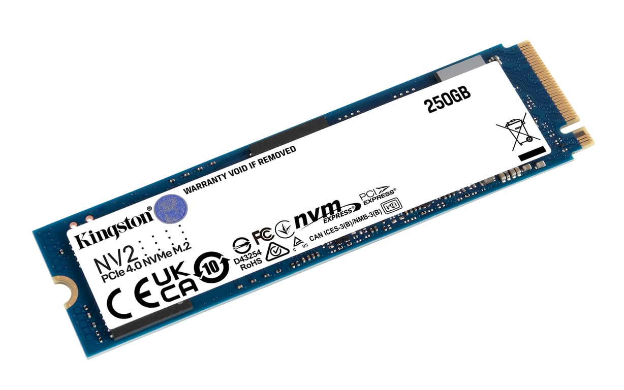 KINGSTON TECHNOLOGY Disco Duro - SSD NV2 - 250Gb - M.2 2280 PCIe 4.0 NVMe - Azul