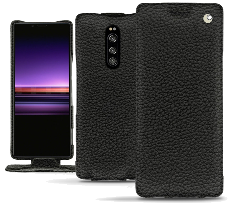 Housse cuir Sony Xperia 1 - Rabat verticalNoir