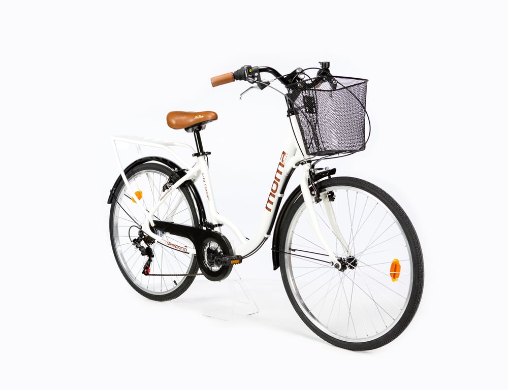 Vélo De Ville MOMA BIKES CITY 28" En Aluminium Avec 18 Vitesses SHIMANO Et Selle Confort