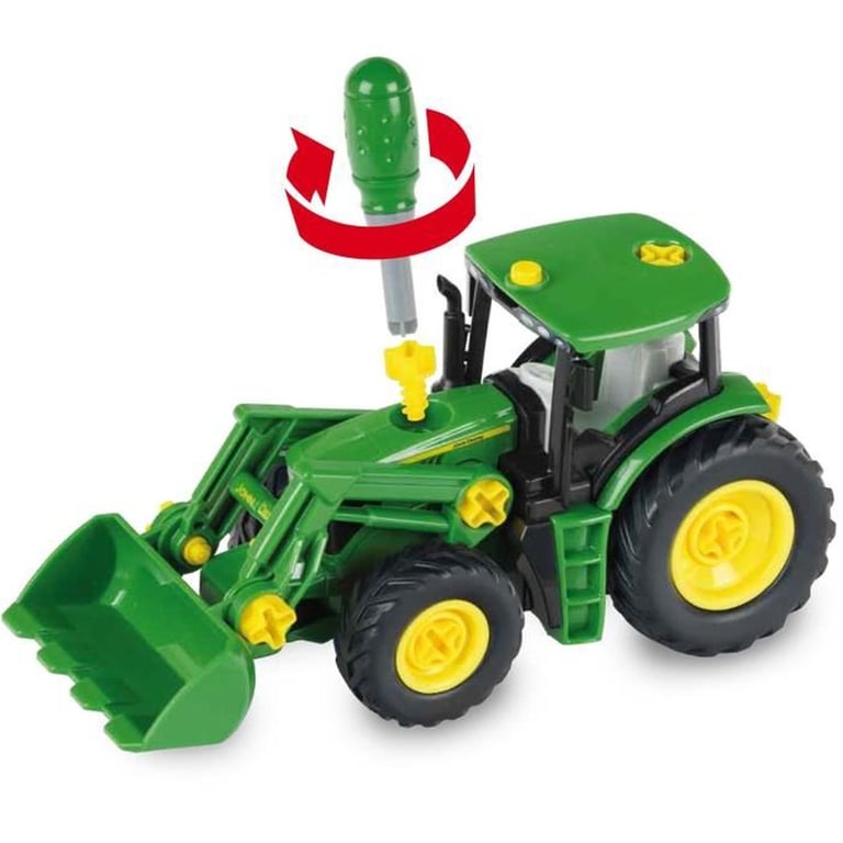 Tracteur à monter John Deere KLEIN 3977 Chargeur frontal contrepoids déquilibrage et tournevis Echelle 124e Dès - vue 3
