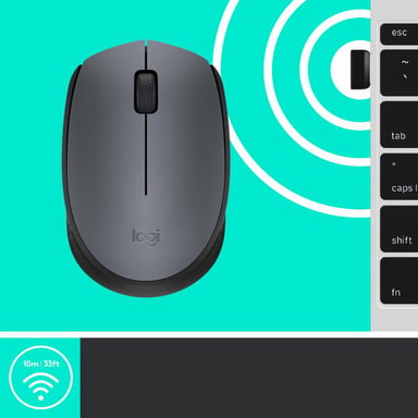 Logitech M170 Grey-K souris Ambidextre RF sans fil Optique 1000 DPI
