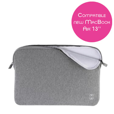 MW Housse Compatible Macbook Pro/Air 13 Gris/Blanc
