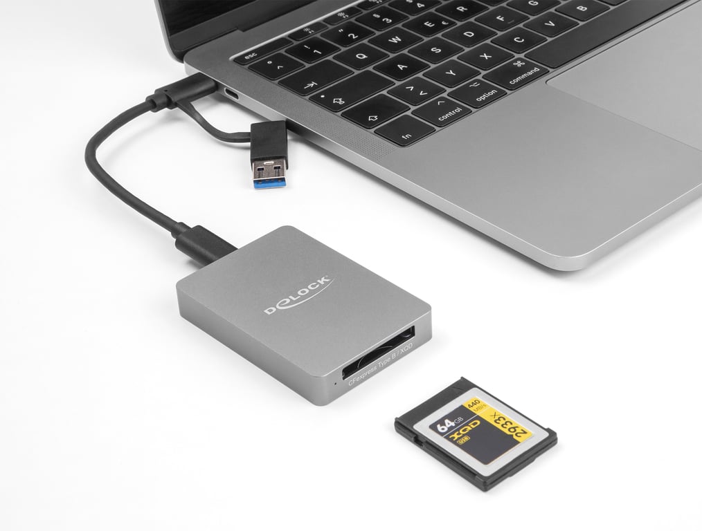 DeLOCK Lecteur de carte USB Type C dans un boitier en aluminium pour cartes de mémoire CFexpress ou XQD Neuf - vue 3