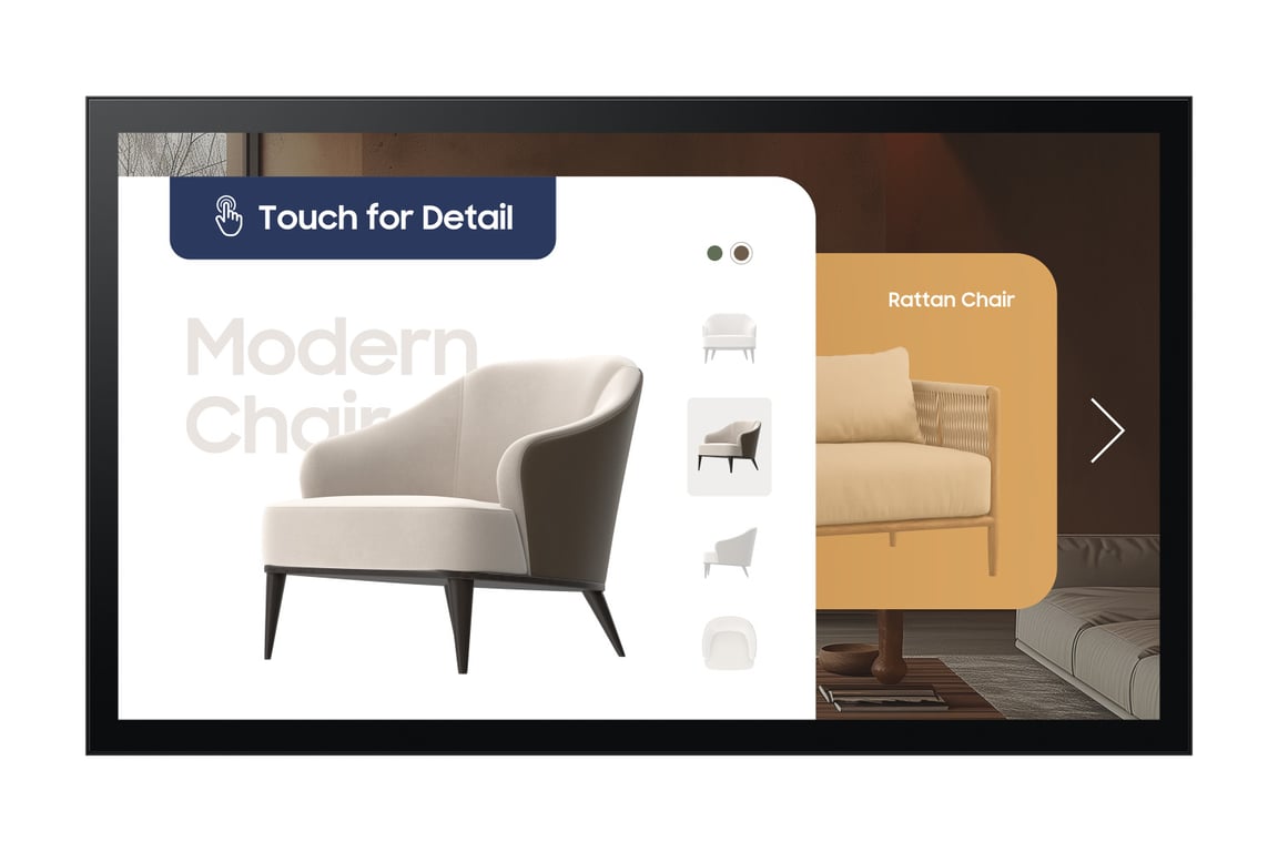 Samsung QM32C T 32 QMC T Series écran LCD rétro éclairé par LED signalétique numérique interactive avec écran tactile touches Tizen OS 1920 x 1080 ... - vue 2
