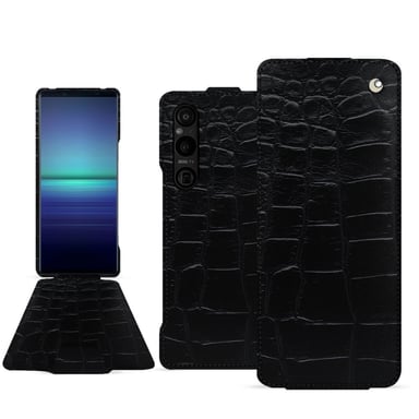 Housse cuir Sony Xperia 1 V -  - Noir - Cuir Abaca