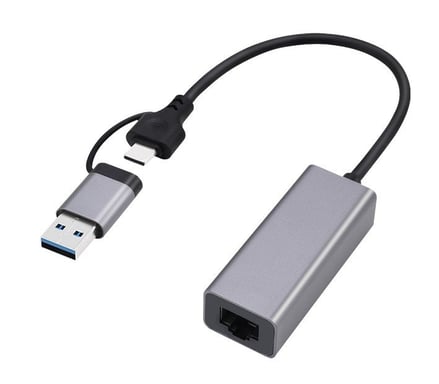 CableXpert Carte Réseau USB-A/C 3.0 vers RJ45 Gigabit
