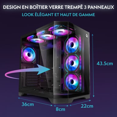 Vibox PC Gamer - Ryzen 7 9800X3D, RTX 5070, 32 Go RAM, 1 To SSD, Windows 11, WiFi 6 + Bluetooth 5.4