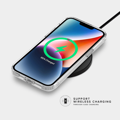 Guscio antiurto ibrido antibatterico invisibile per Apple iPhone 14 Plus, trasparente