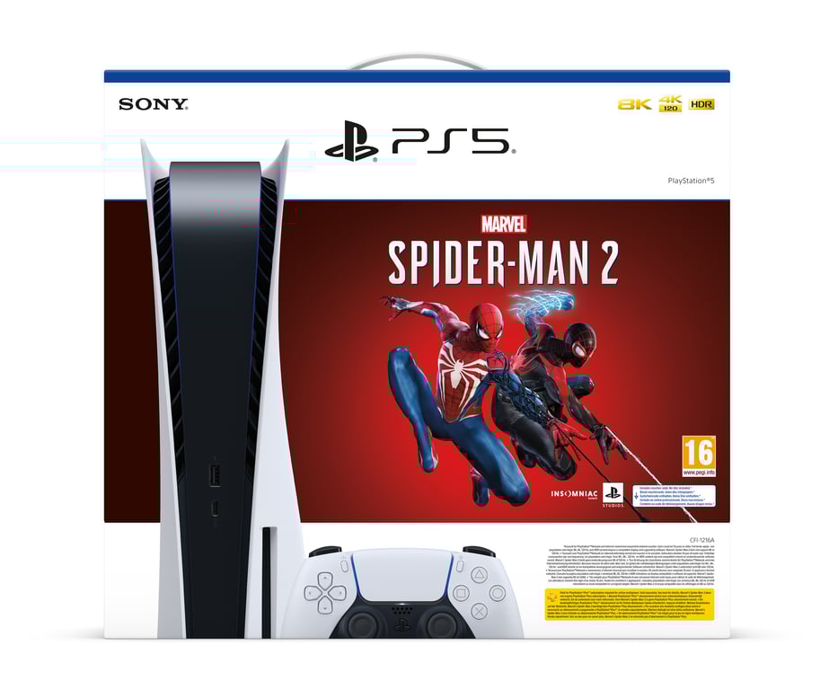 Pack Console Ps5 Standard + Marvel' Spider man 2 Sony - vue 3