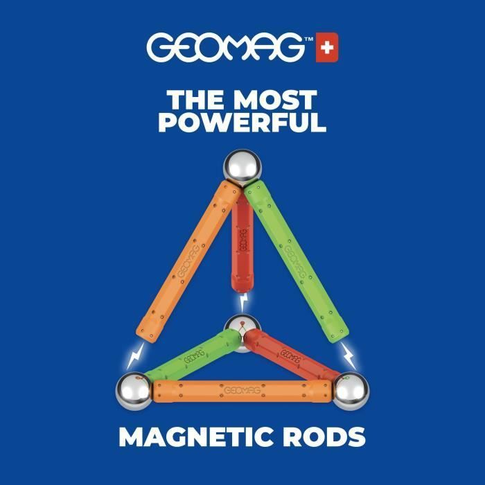 Jeu de construction magnétique GEOMAG Supercolor 25 pièces Magnétique Dès - vue 4