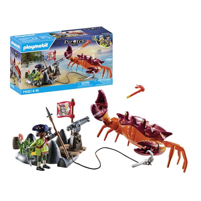 Aventure PLAYMOBIL : Pirate face à un crabe géant - Neuf