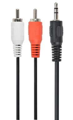 Gembird 1.5m, 3.5mm/2xRCA, M/M câble audio 1,5 m 3,5mm Noir, Rouge, Blanc