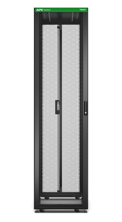 APC Easy Rack, 48U, Black, With Roof, Castors, Feet, 4 Brackets, and Side Panels, No Bottom, 2258H x 600W x 1000D mm