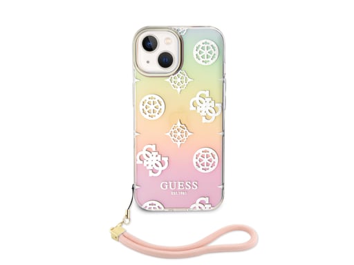 Cover per iPhone 15 Plus TPU Peony con cordino