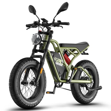 FAFREES F20 Ultra E-bike (Mejorado) - Motor 750W Batería 48V25AH Neumáticos De 20 Pulgadas Freno Disco Mecánico - Verde militar