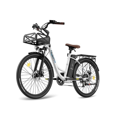 Vélo électrique FAFREES F26 Lasting - Moteur 250W Batteries 36V25Ah 26x1.95 Pouces Pneus Freins à Disque Mécaniques - Blanc Ivoire