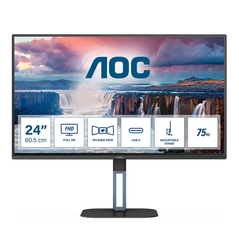 AOC V5 24V5C 60,5 cm (23.8 ) 1920 x 1080 pixels Full HD LED Noir - Neuf