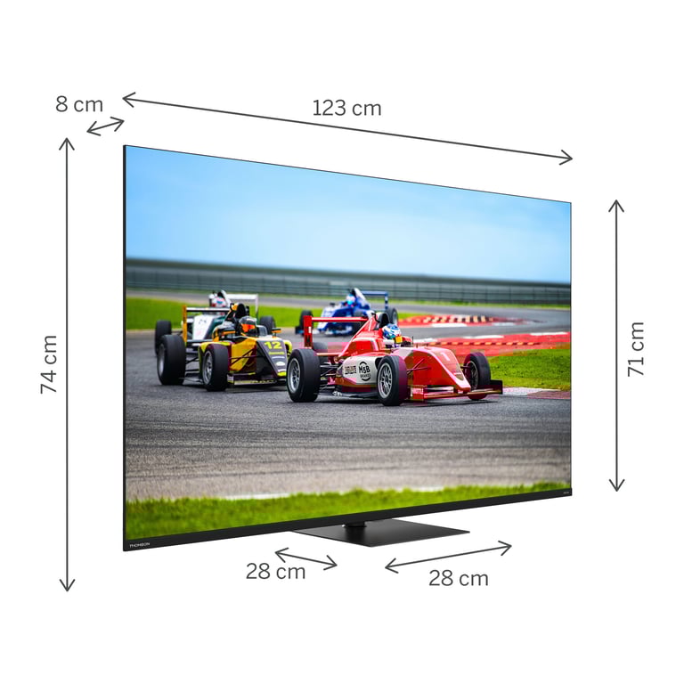 Google TV 55 QLED Pro avec pied central rotatif 144Hz 140cm 2024 - vue 3