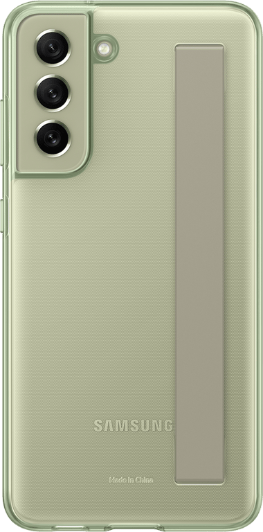 Coque transparente Samsung G S21FE avec lanière avec lanière Vert olive Samsung