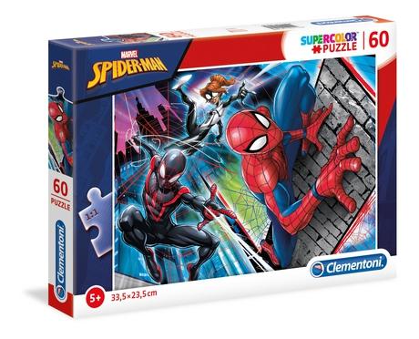 Clementoni | Puzzle Marvel Spider‑Man 60 Pièces – Supercolor pour Enfants + | Format 33 5×23 5 Cm | Activité Éducative Maison | Héros Spider Verse | Recyclé | Jeu de Société