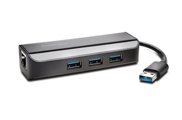 Kensington Adaptateur Ethernet et hub 3 ports USB 3.0 — Noir
