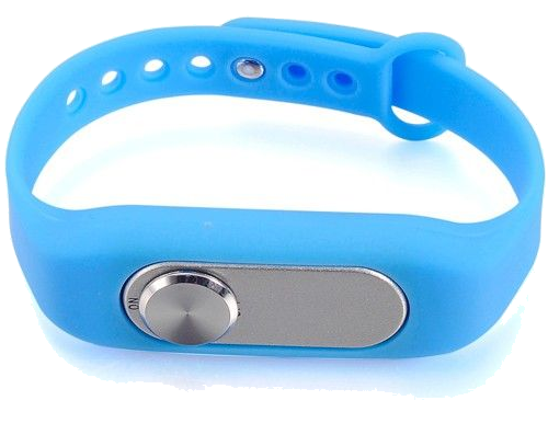 Bracelet Dictaphone Enregistrement Audio 4Go Boîtier Amovible USB Silicone Bleu Silicone YONIS