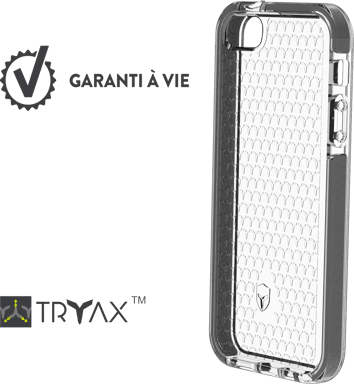 Coque renforcée iPhone 5 / 5S / SE LIFE 3m Transparente Contour Gris + Garantie à vie Force Case