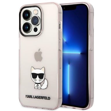 Custodia Karl Lagerfeld per iPhone 14 Pro 6.1'' Rosa Trasparente Corpo Choupette