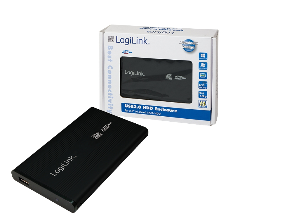 LogiLink UA0041B Boîtier de disques de stockage 2.5 Alimenté par port USB Neuf